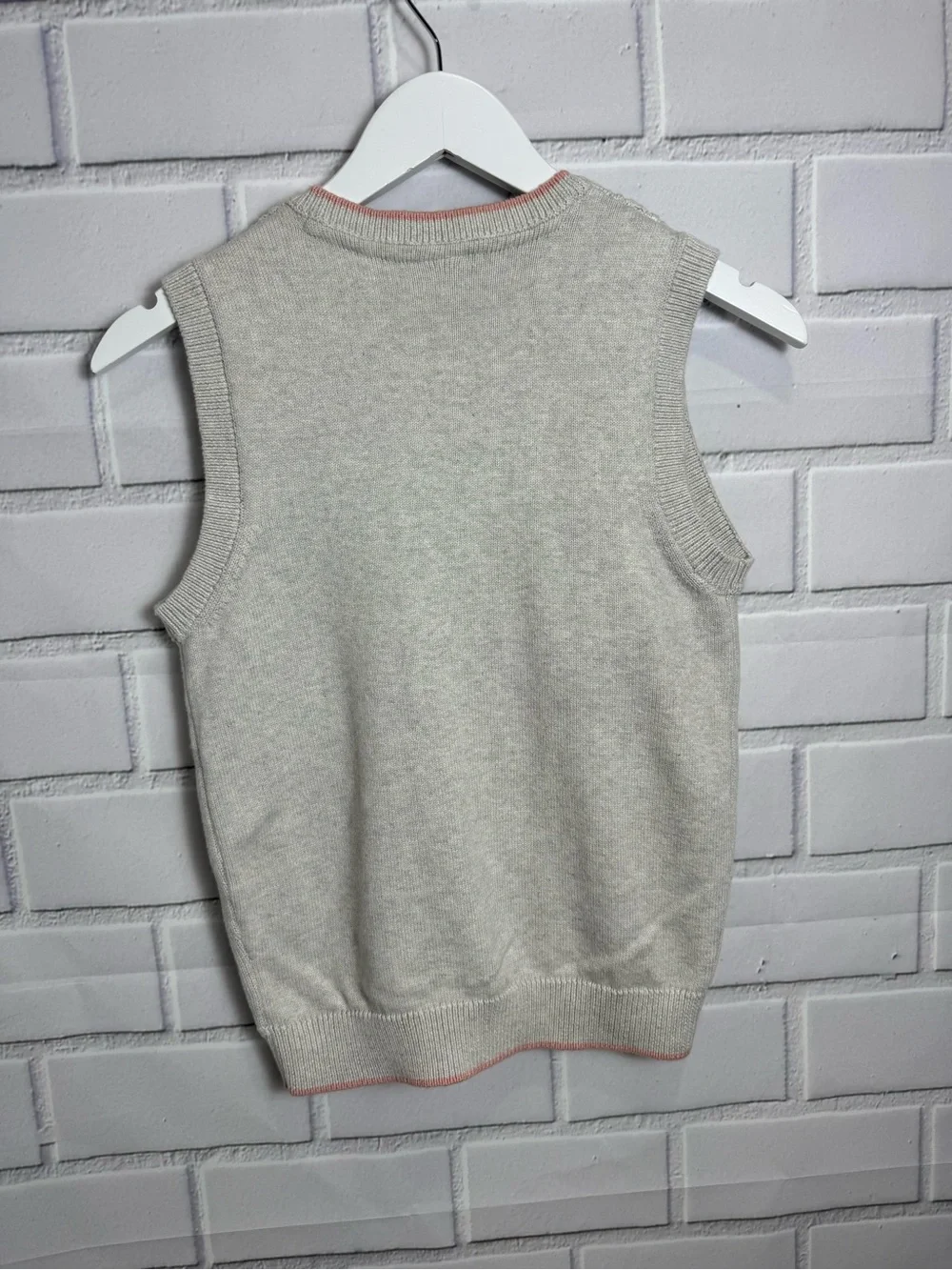 Gymboree Boys Cable Knit Argyle Sweater Vest Size 12 100% Cotton